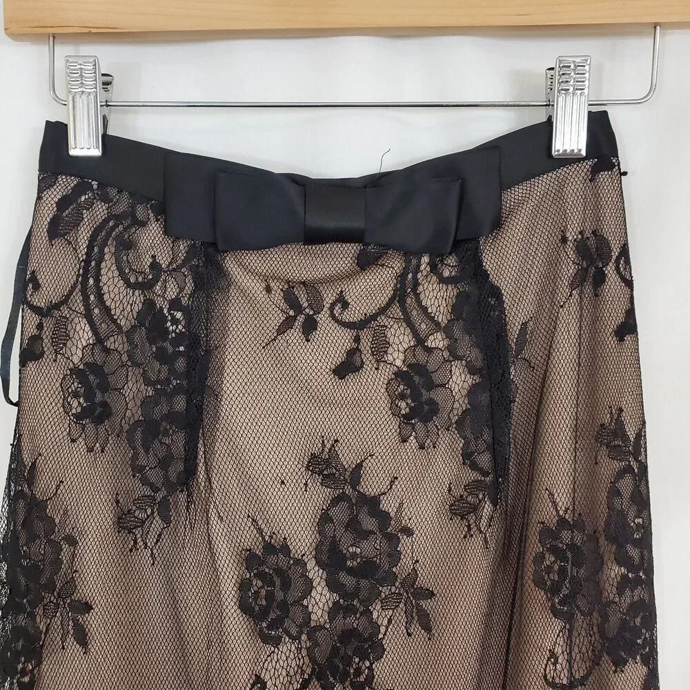 May Queen Couture Dark Floral Sheer Lace Maxi Skirt 2 Fairy Grunge Whimsigoth - Picture 3 of 11